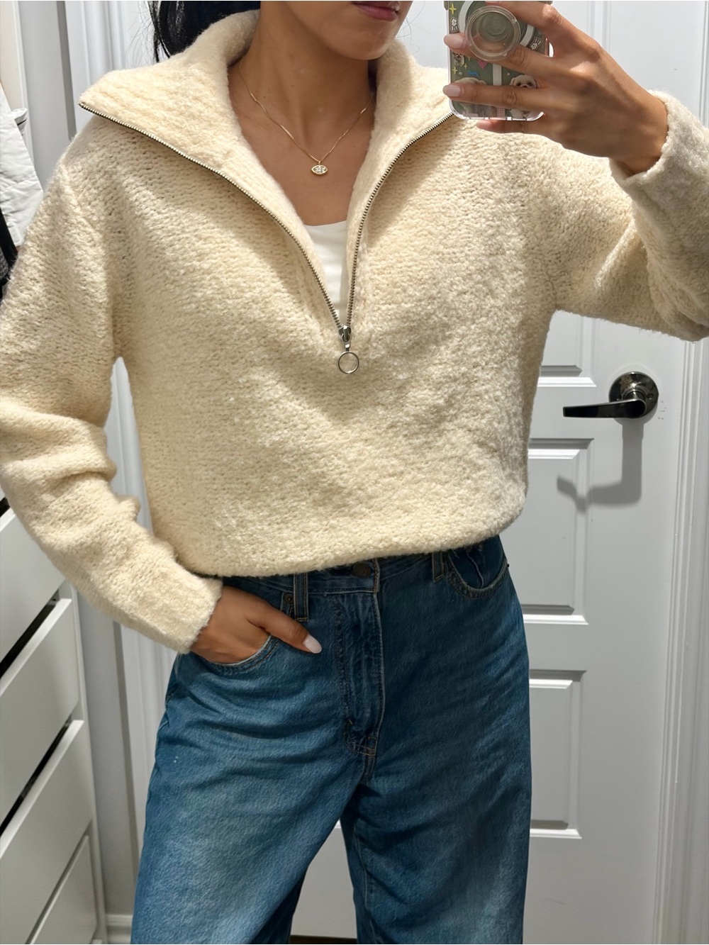 Aritzia Wilfred Free Half Zip Sweater